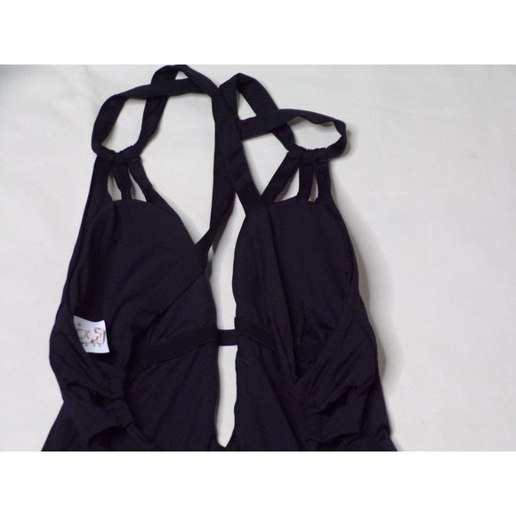 BECCA Color Code Skylar Plunge One-Piece Swimsuit Medium (8-10) Black NEW - Picture 5 of 7